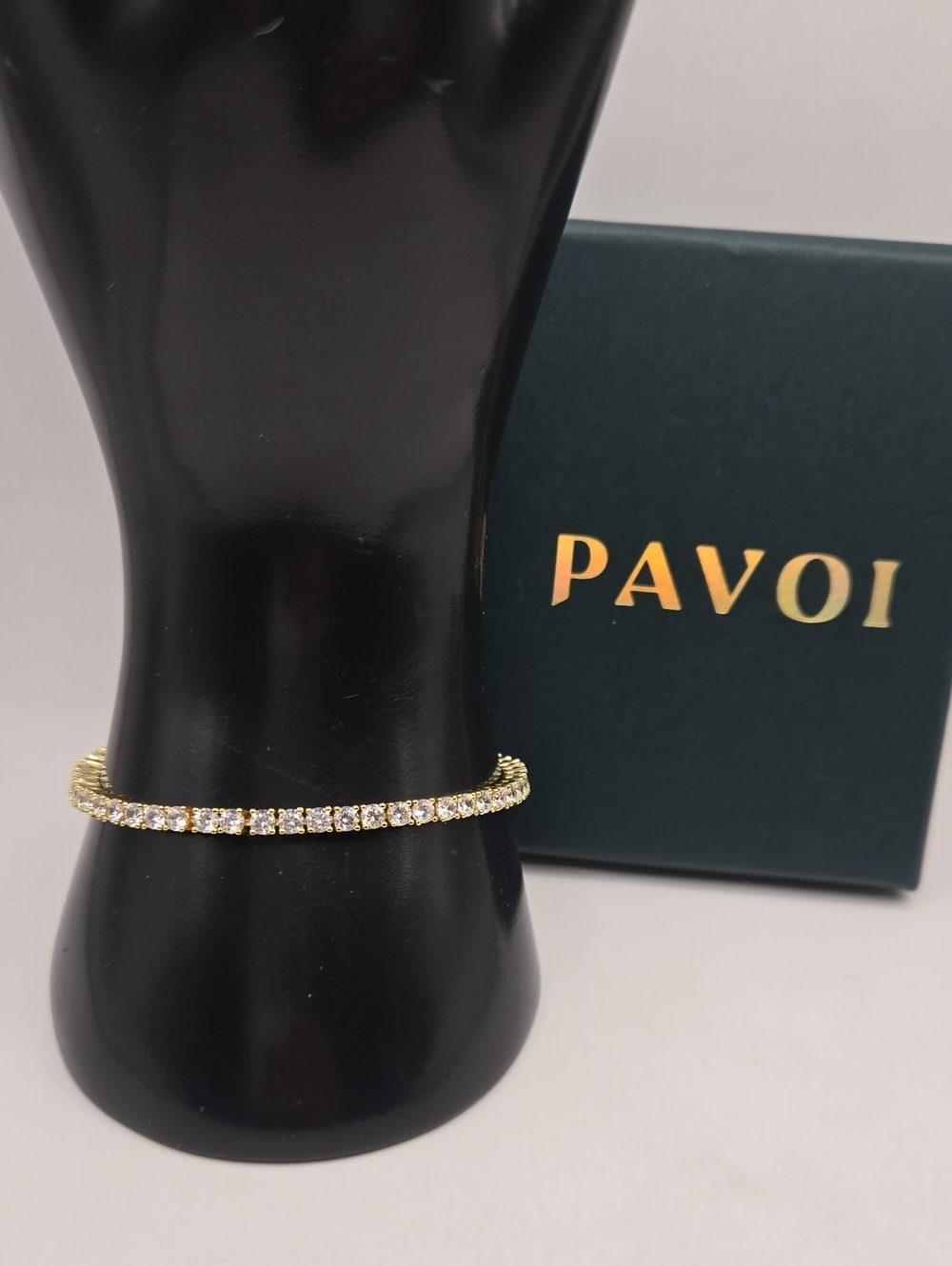 NEW PAVOI Gold Tennis Bracelet with Clear Stones